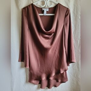 Joseph Ribkoff Brown Cowl Neck Blouse